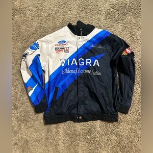 Vintage NASCAR “triple black & blue” windbreaker jacket 00s size medium